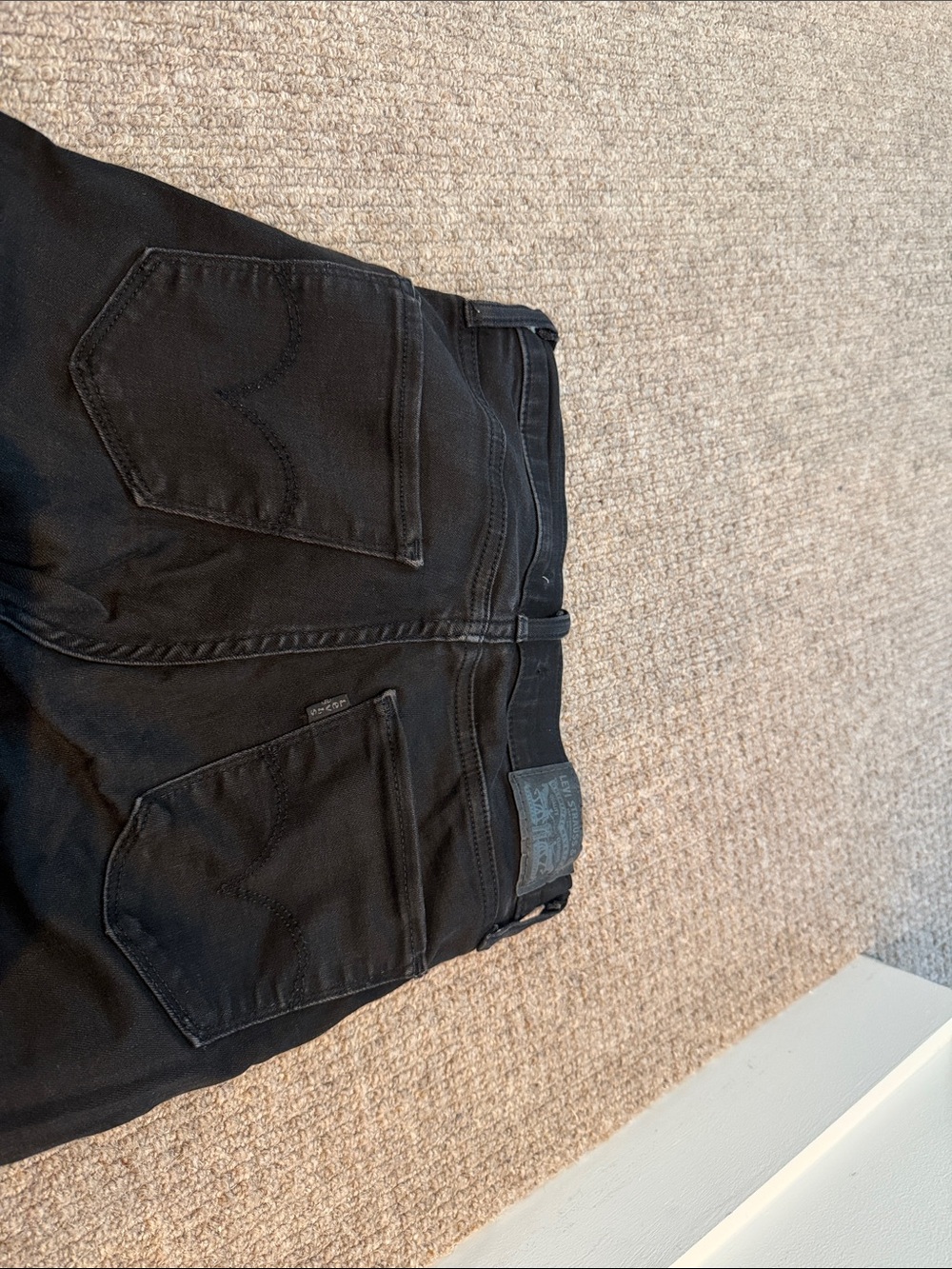 Levi's Black Straight-Leg Jeans with Raw Hem - Picture 5 of 5